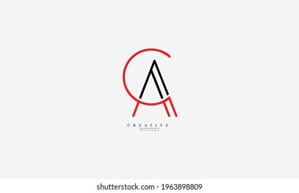 Letras alfabéticas Iniciales Monograma AC CA A C