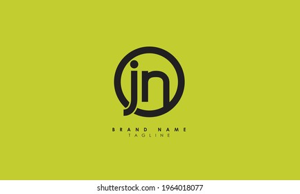 Alphabet letters Initials Monogram logo JN, NJ, J and N