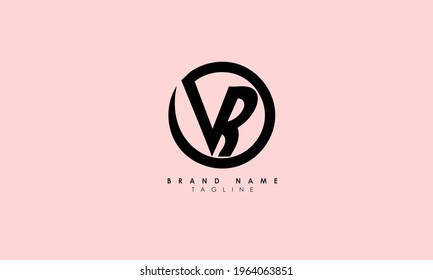 Alphabet letters Initials Monogram logo vr, rv, V and R