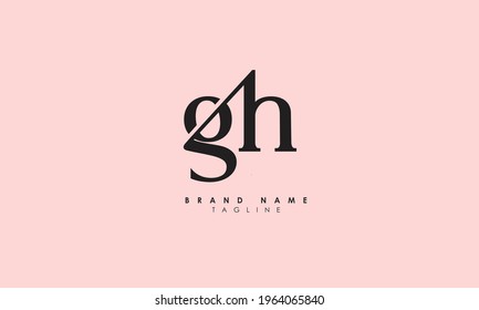 Alphabet letters Initials Monogram logo gh, hg, g and h