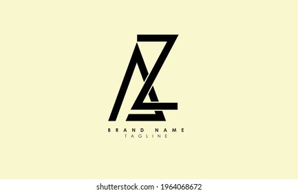 Alphabet letters Initials Monogram logo AZ, ZA, A and Z