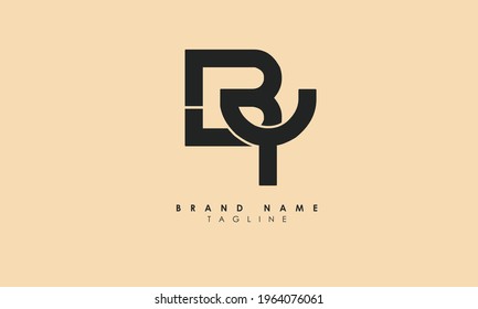 Alphabet letters Initials Monogram logo BY, YB, B and Y