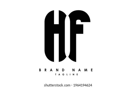Alphabet letters Initials Monogram logo HF, FH, H and F