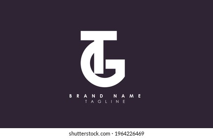 Alphabet letters Initials Monogram logo TG, GT, T and G