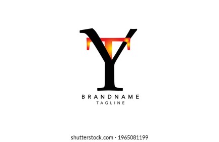Alphabet letters Initials Monogram logo TY,TY INITIAL, TY letter , T and Y