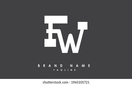 Alphabet letters Initials Monogram logo FW, WF, F and W