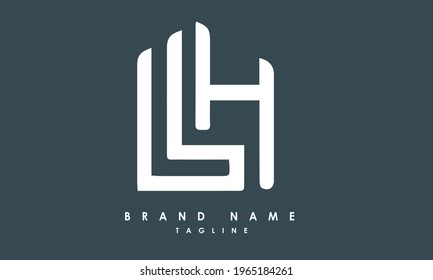 Alphabet letters Initials Monogram logo LH, HL, L and H