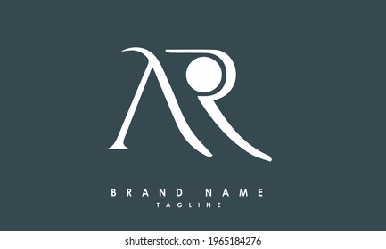 Alphabet letters Initials Monogram logo AR, RA, A and R