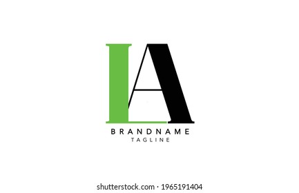 Alphabet letters Initials Monogram logo LA,LA INITIAL, LA letter , L  and A