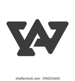 Letras alfabéticas Iniciales Logotipo Monograma AW, WA, W y A