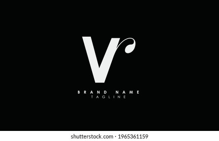 Alphabet letters Initials Monogram logo VR, RV, V and R