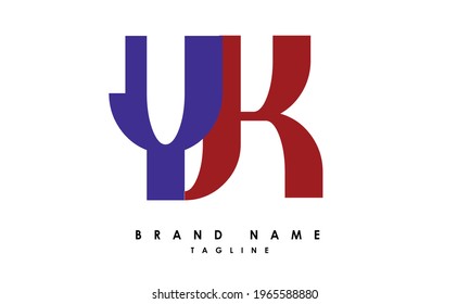 Alphabet letters Initials Monogram logo YK, KY, Y and K