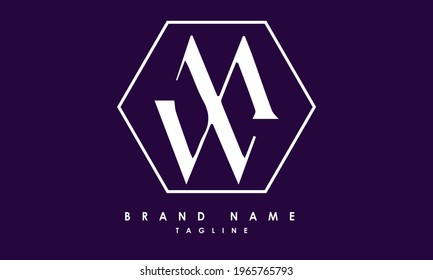 Alphabet letters Initials Monogram logo WX, XW, W and X