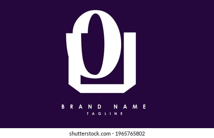 Alphabet letters Initials Monogram logo OU, UO, O and U