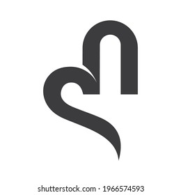 Alphabet letters Initials Monogram logo NS, SN, S and N