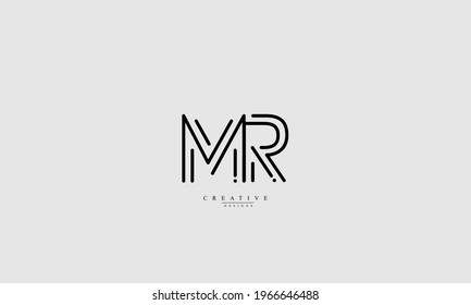 Alphabet letters Initials Monogram logo MR RM M R