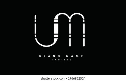 Alphabet letters Initials Monogram logo UM, MU, U and M