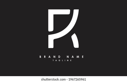 Alphabet letters Initials Monogram logo PK, KP, P and K
