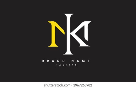 Alphabet letters Initials Monogram logo MK, KM, M and K
