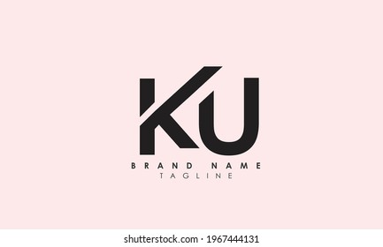 Alphabet letters Initials Monogram logo KU, UK, K, and U