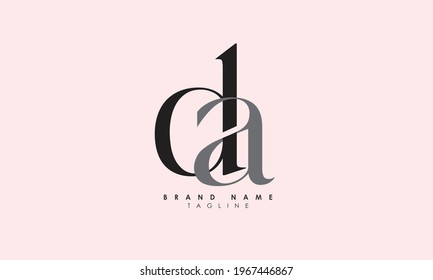 Alphabet letters Initials Monogram logo AD, DA, A, and D