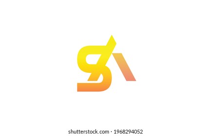 Alphabet letters Initial Monogram Logo SA, AS, S und A