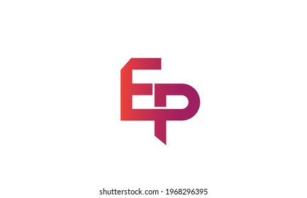 Alphabet letters Initials Monogram logo EP, PE, E and P