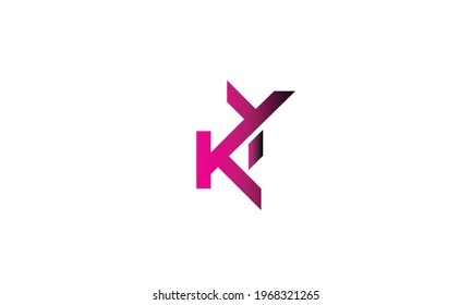 Alphabet letters Initials Monogram logo KY, YK, K and Y