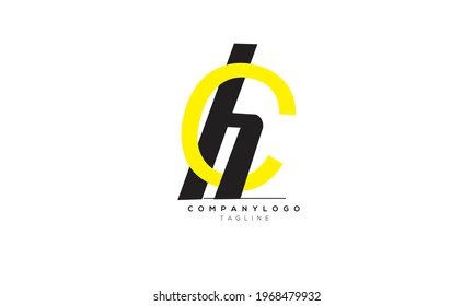 Letras alfabéticas Iniciales Logo de Monograma HC, HC INITIAL, letra HC