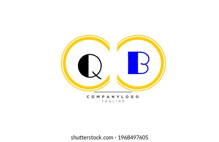 Letras alfabéticas Iniciales Logo Monograma QB, QB INITIAL, letra QB