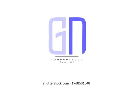 Letras alfabéticas Iniciales Logo Monograma GN, GN INITIAL, letra GN