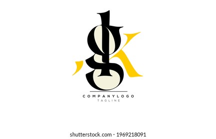 Alphabet letters Initials Monogram logo GK, GK INITIAL, GK letter