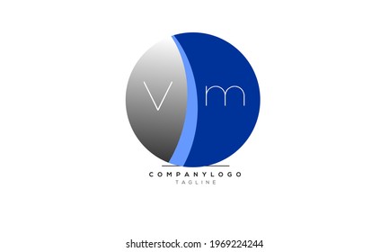 Alphabet letters Initials Monogram logo VM, VM INITIAL, VM letter