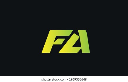 Letras alfabéticas Iniciales Monograma FA, AF, A y F