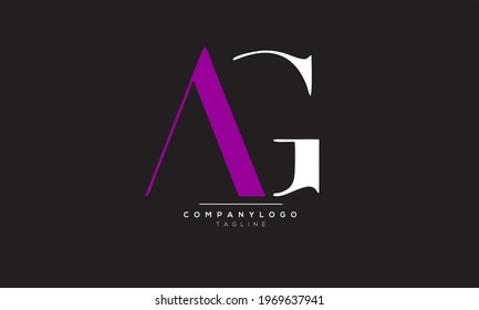 Alphabet letters Initials Monogram logo AG,AG INITIAL, AG letter 