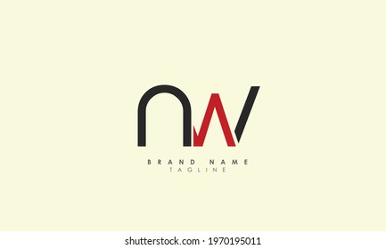 Alphabet Letters Initials Monogram Logo NW, N and W