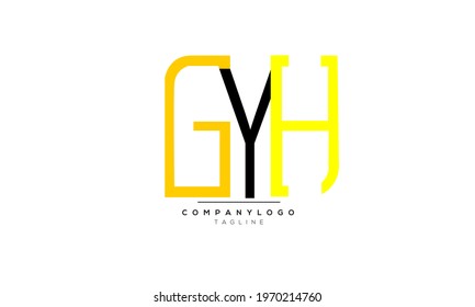 Alphabet letters Initials Monogram logo GYH, GYH INITIAL, GYH letter 