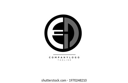 Alphabet letters Initials Monogram logo ED, ED INITIAL, ED letter
