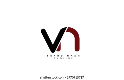 Alphabet letters Initials Monogram logo VN, NV, V and N