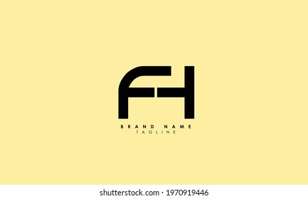 Alphabet letters Initials Monogram logo FH, HF, F and H