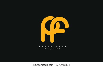 Alphabet letters Initials Monogram logo PF, FP, P and F