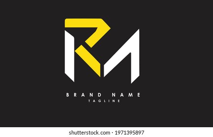 Alphabet letters or Initials. Monogram logo RM, R and M