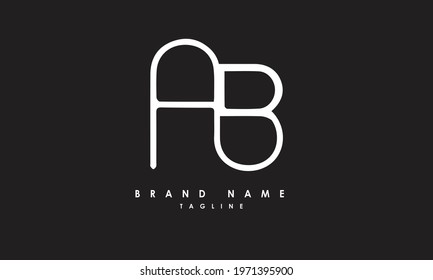 Alphabet letters or Initials. Monogram logo AB, A and B