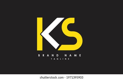 Alphabet letters or Initials. Monogram logo KS, K and S