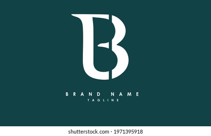 Alphabet letters or Initials. Monogram logo TB, BT, T and B