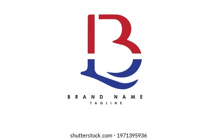 Alphabet letters or Initials. Monogram logo LB, BL, L and B