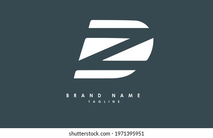 Alphabet letters or Initials. Monogram logo DZ, ZD, D and Z