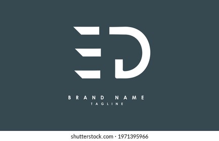 Alphabet letters or Initials. Monogram logo ED, E and D