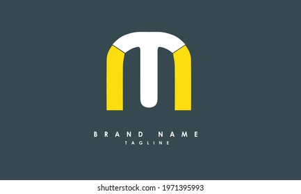 Alphabet letters or Initials. Monogram logo TM, MT, T and M
