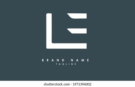 Alphabet letters or Initials. Monogram logo LE, L and E